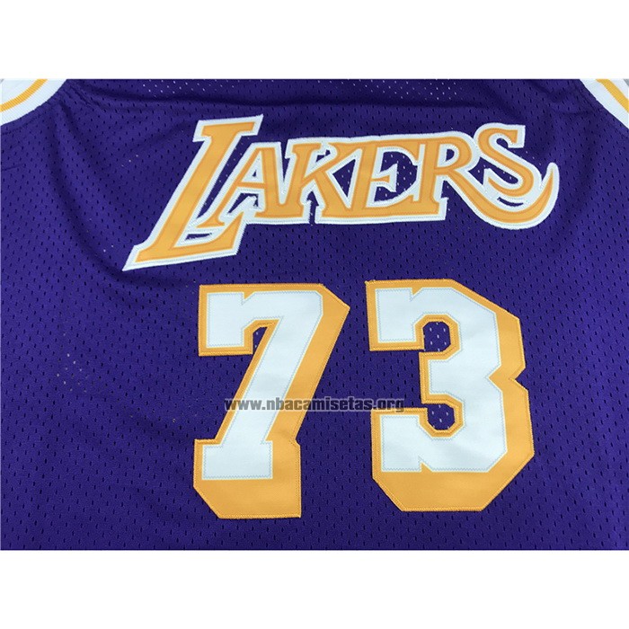 Camiseta Los Angeles Lakers Dennis Rodman NO 73 Mitchell & Ness 1998-99 Violeta